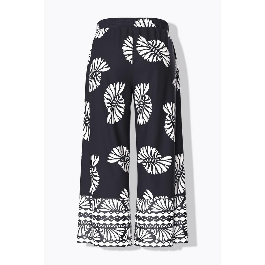 Ulla Popken Pantaloni palazzo stampati Gamba larga Vita elasticizzata  
