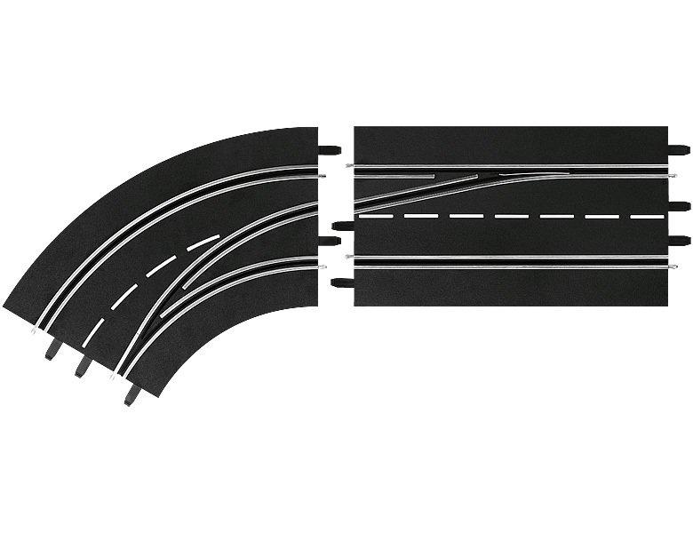 Carrera  Digital 124 Spurwechsel-Kurve Links, aussen nach innen (2Teile) 