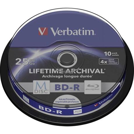 Verbatim  Verbatim 43825 M-DISC Blu-ray vergine 25 GB 10 pz. Torre stampabile 