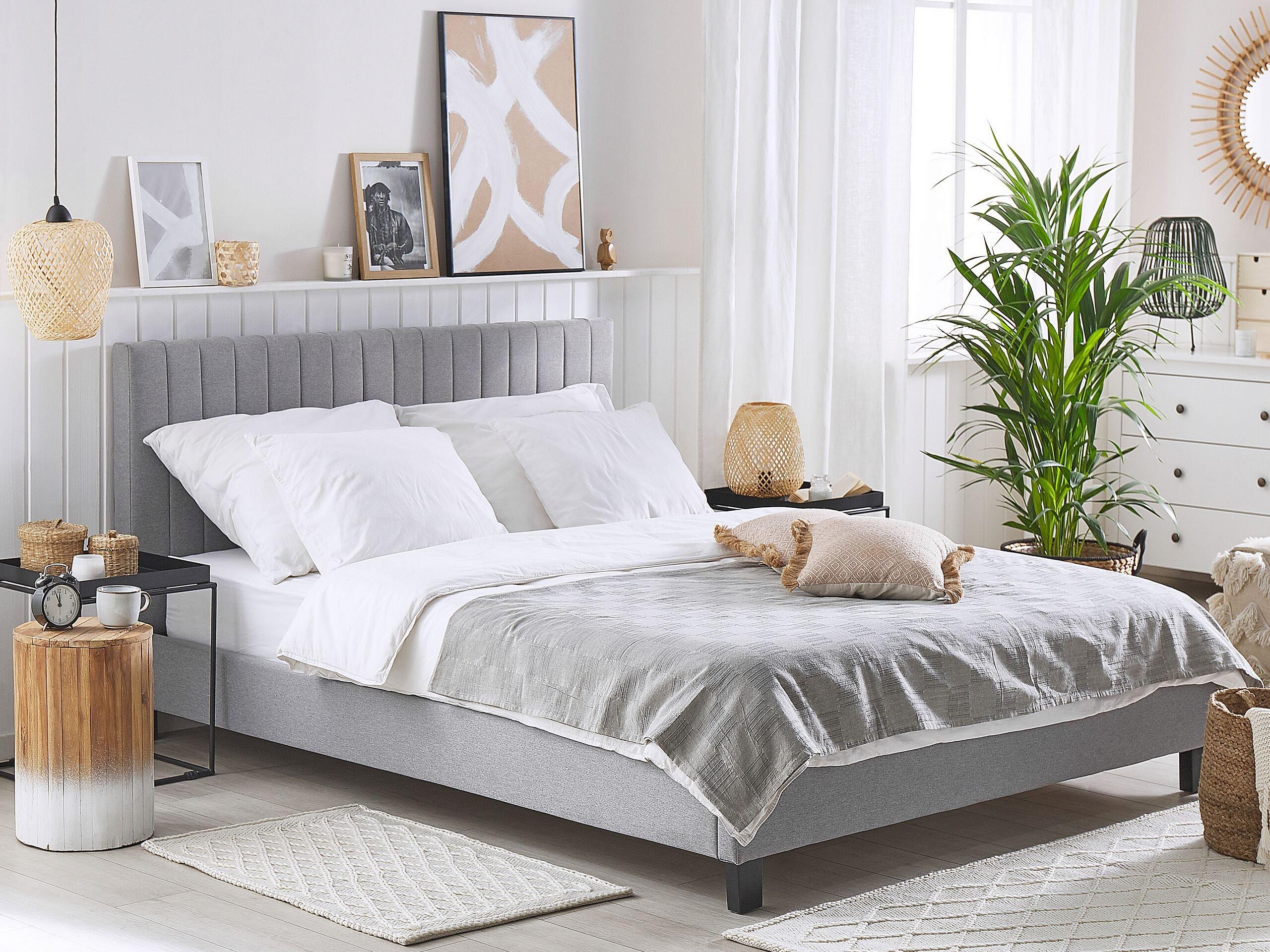 Beliani Bett mit Lattenrost aus Polyester Modern POITIERS  