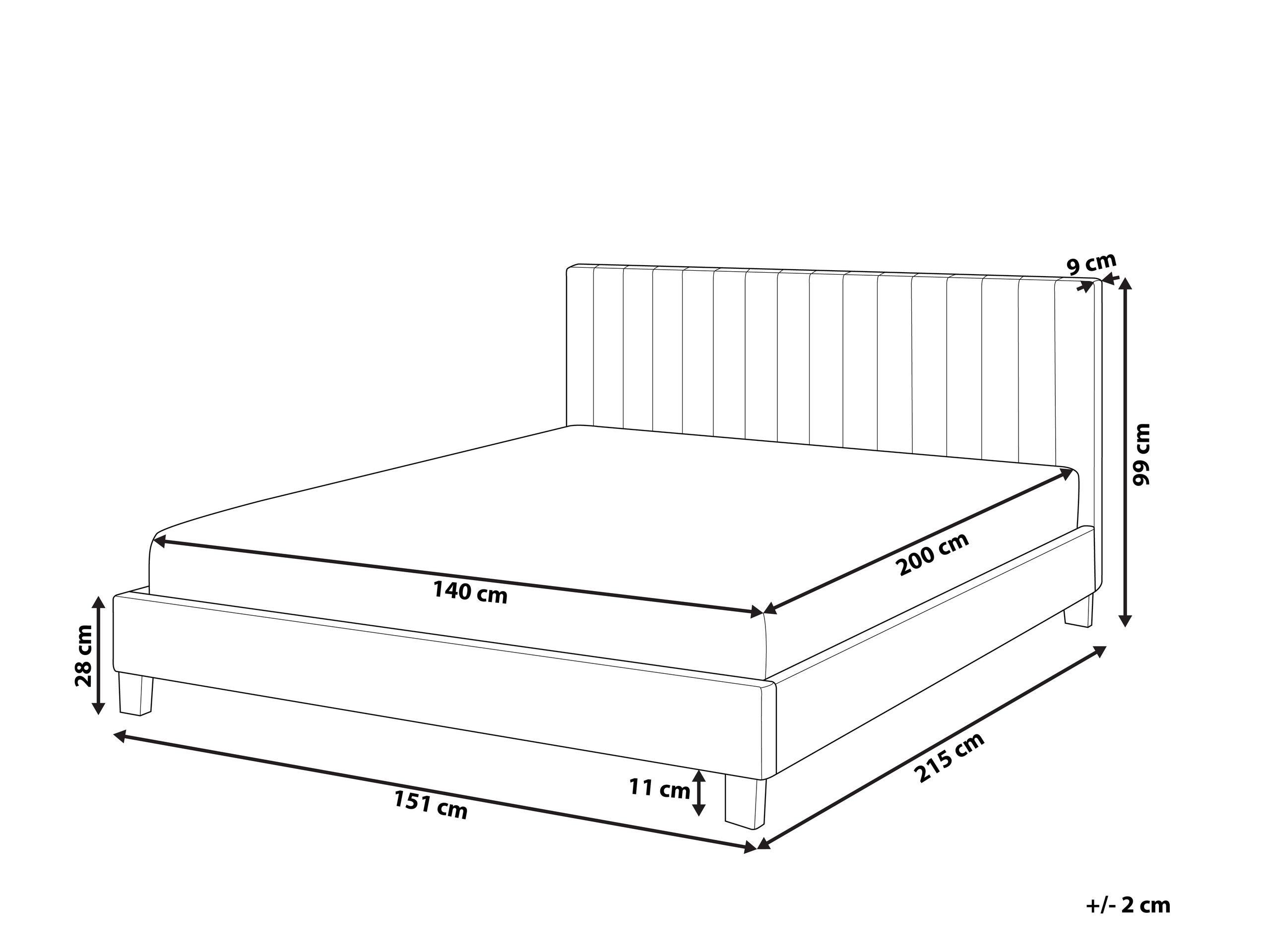 Beliani Bett mit Lattenrost aus Polyester Modern POITIERS  