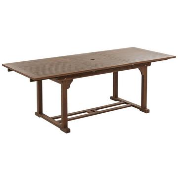 Table de salle à manger de jardin extensible en Acacia Rustique AMANTEA