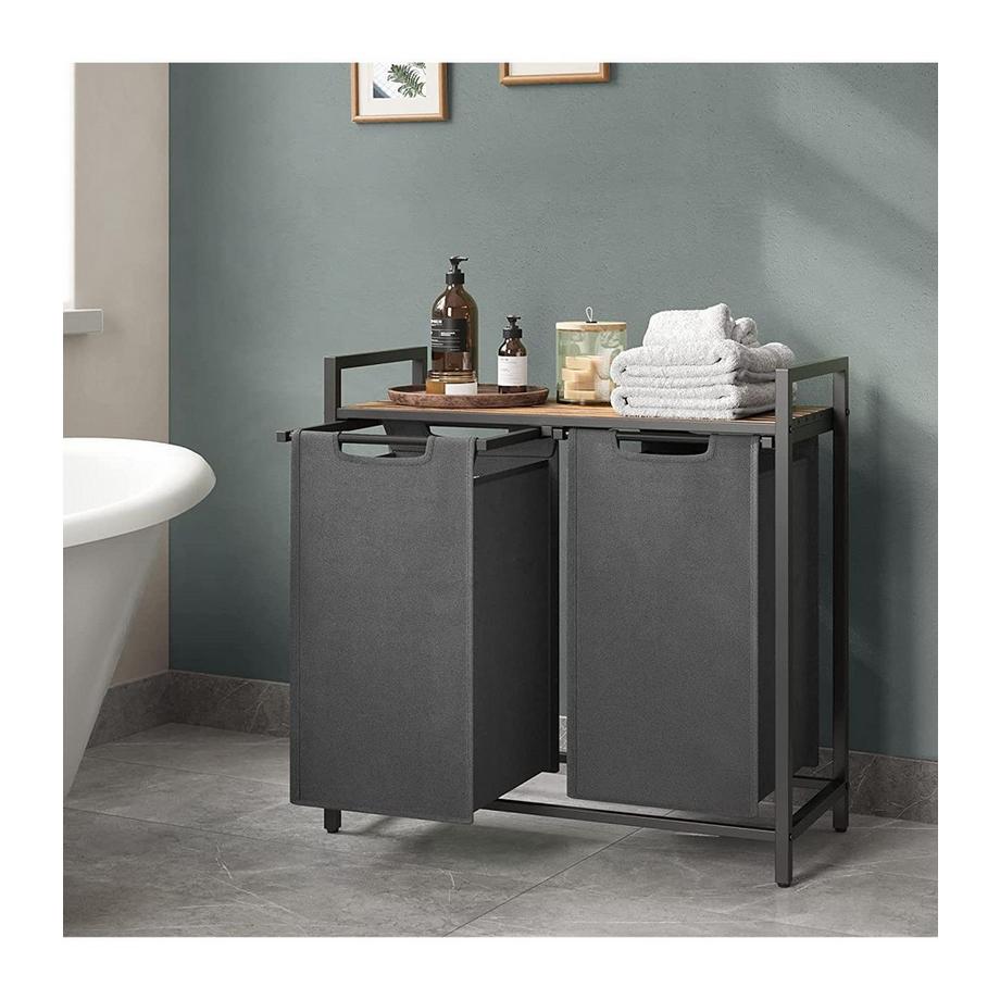 Calicosy Portabiancheria a doppio sacco con ripiano aggiuntivo  