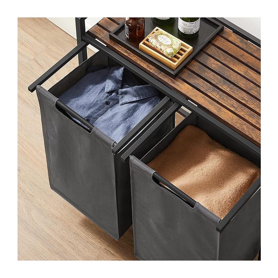 Calicosy Portabiancheria a doppio sacco con ripiano aggiuntivo  