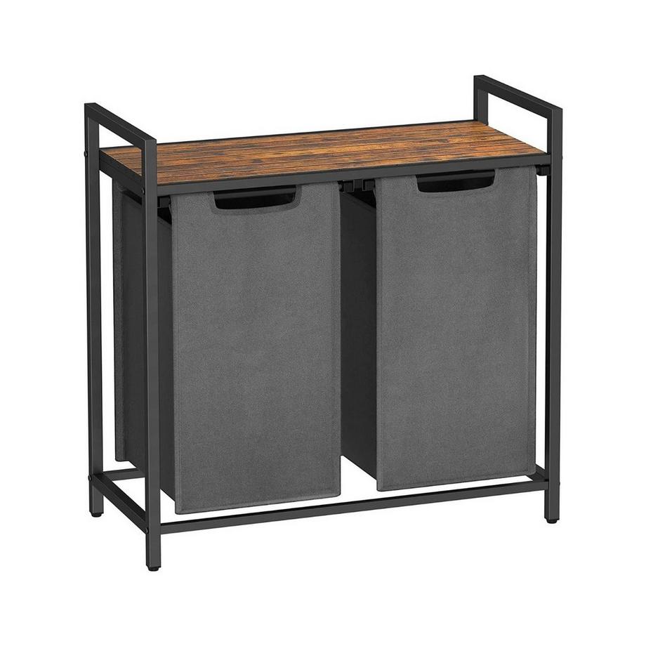 Portabiancheria a doppio sacco con ripiano aggiuntivo