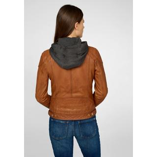 RICANO  Lederjacke Ines, Bikerjacke mit abtrennbarer Kapuze 