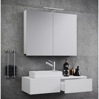 VCM 3-tlg Badmöbel Set Gäste WC Gästebad Waschplatz Waschtisch klein schmal Gudas SC  