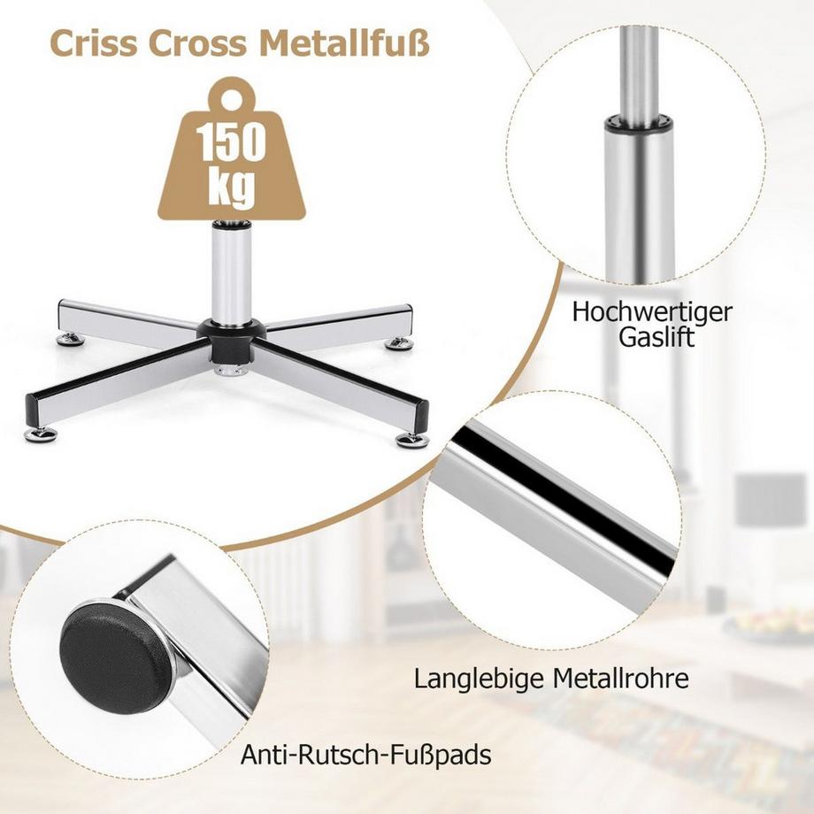 Northix Bürostuhl ohne Armlehnen Schreibtischstuhl mit Doppelgepolsterter Rücken- & Sitzkissen Beige  
