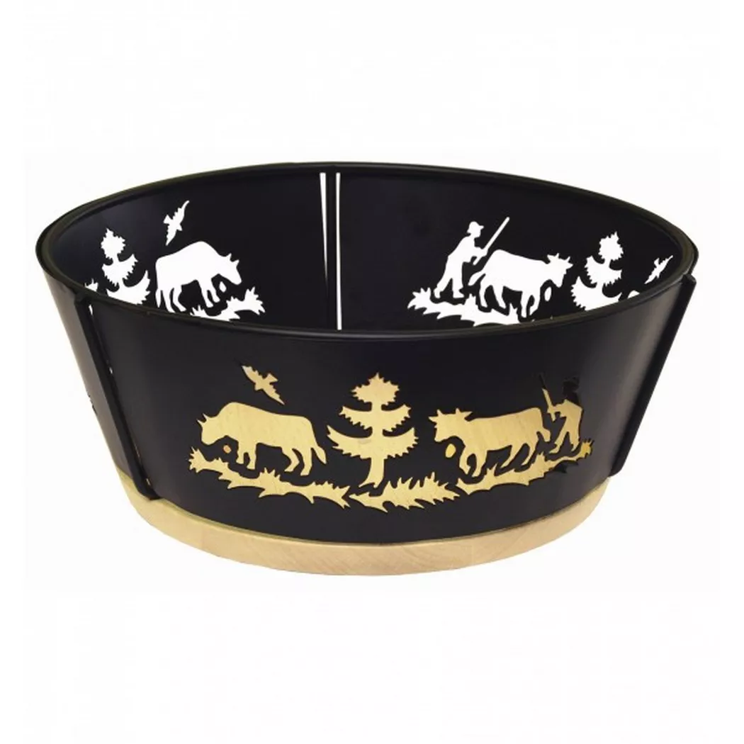 Brotkorb "Heidi Cheese Line Alpes Ø 25 cm Braun/Schwarz"