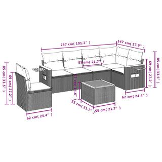 VidaXL Ensemble de canapés de jardin rotin synthétique  