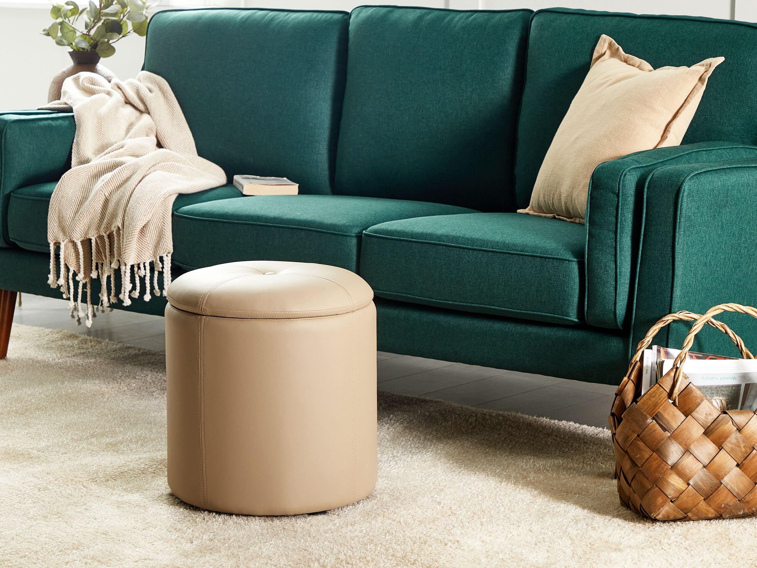 Beliani Pouf en Cuir PU Glamour MARYLAND  