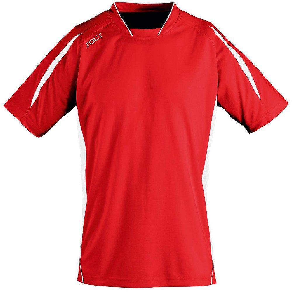 Image of Maracana 2 Kurzarm Fußball Tshirt Herren Rot Bunt M