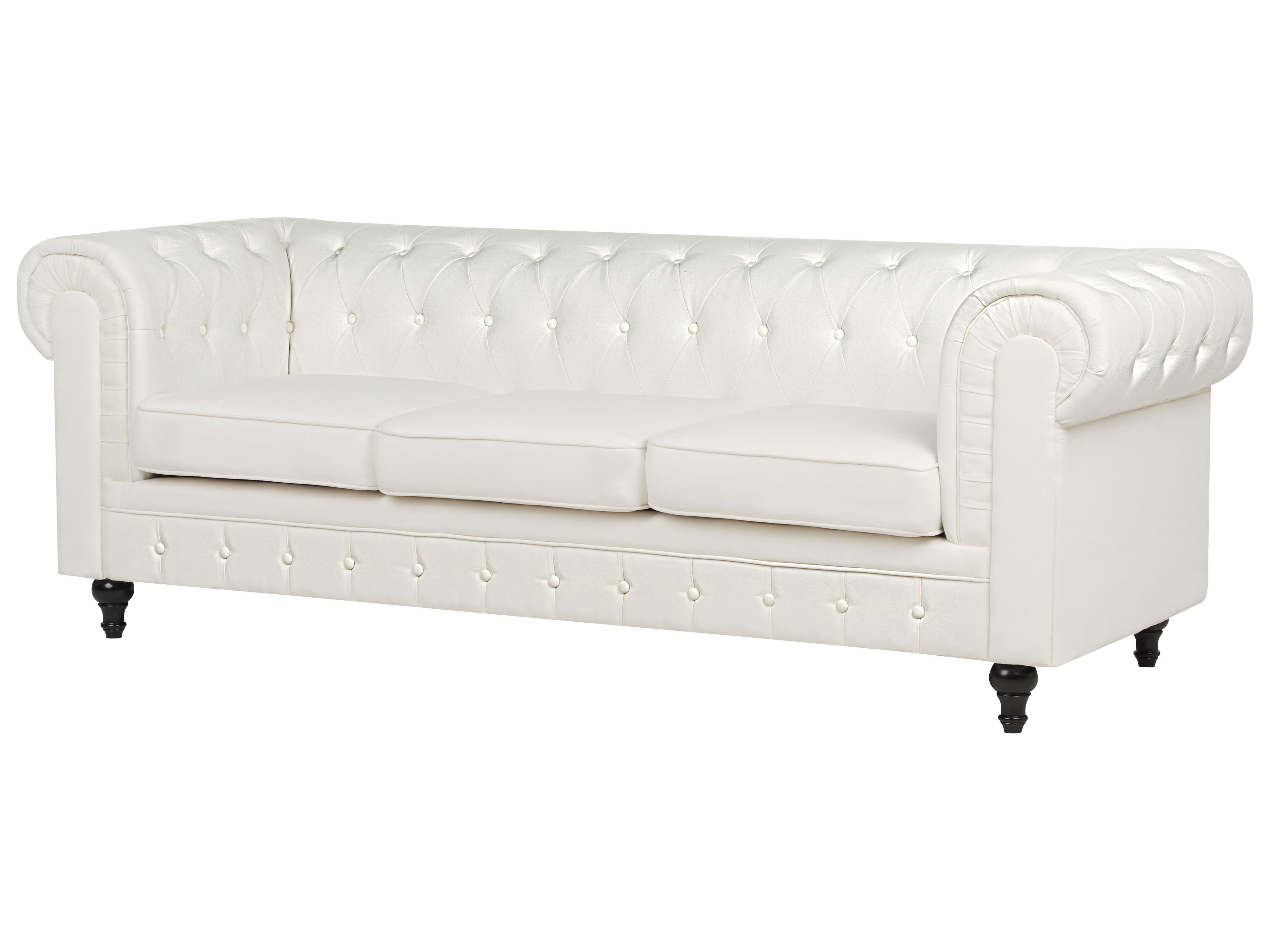 Beliani 3 Sitzer Sofa aus Polyester Glamourös CHESTERFIELD  