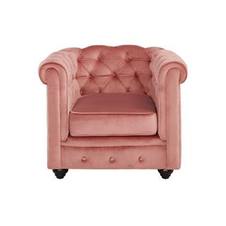 Vente-unique Sessel CHESTERFIELD Samt Rosa  