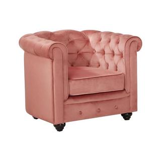 Vente-unique Sessel CHESTERFIELD Samt Rosa  