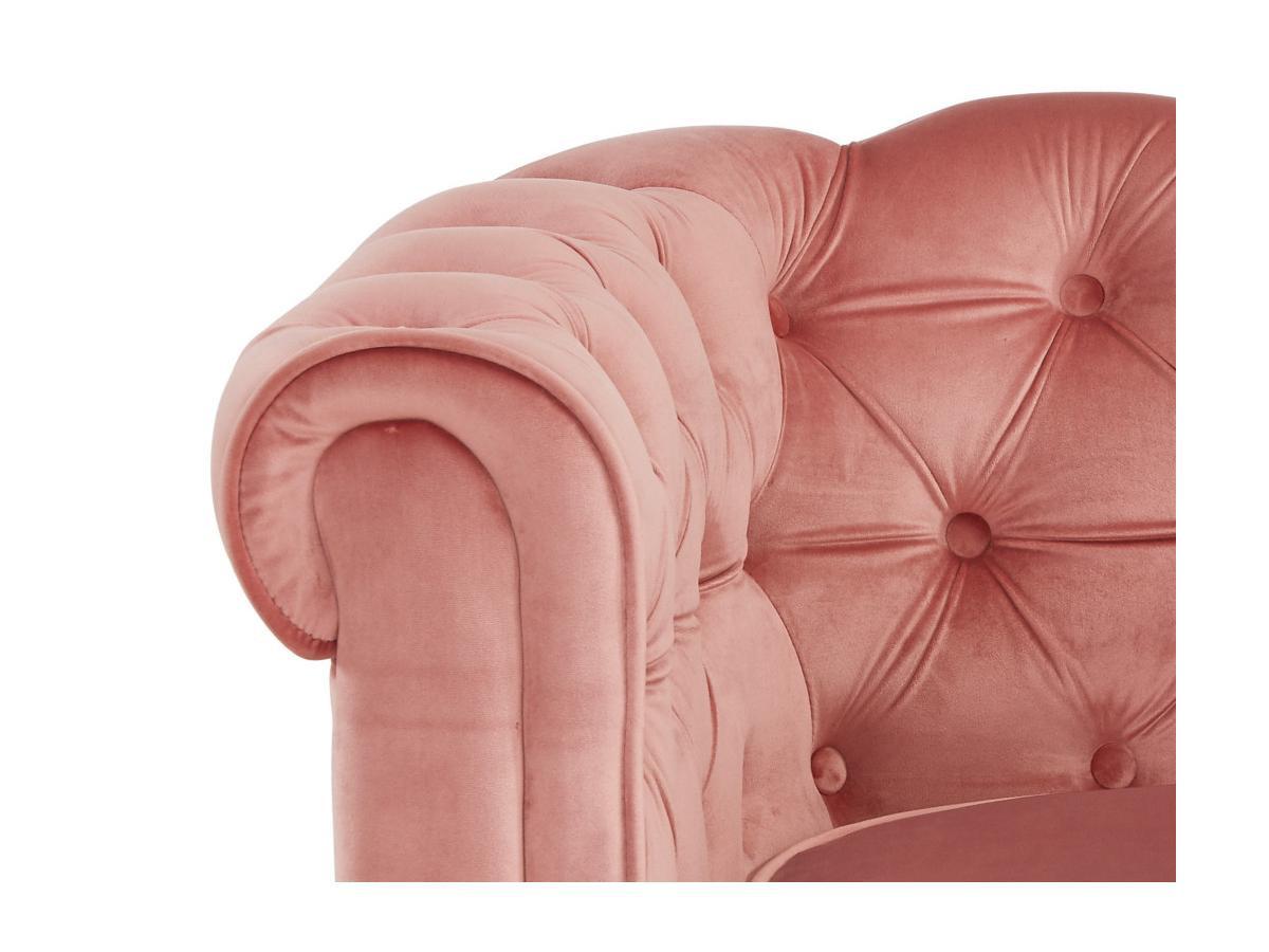 Vente-unique Sessel CHESTERFIELD Samt Rosa  