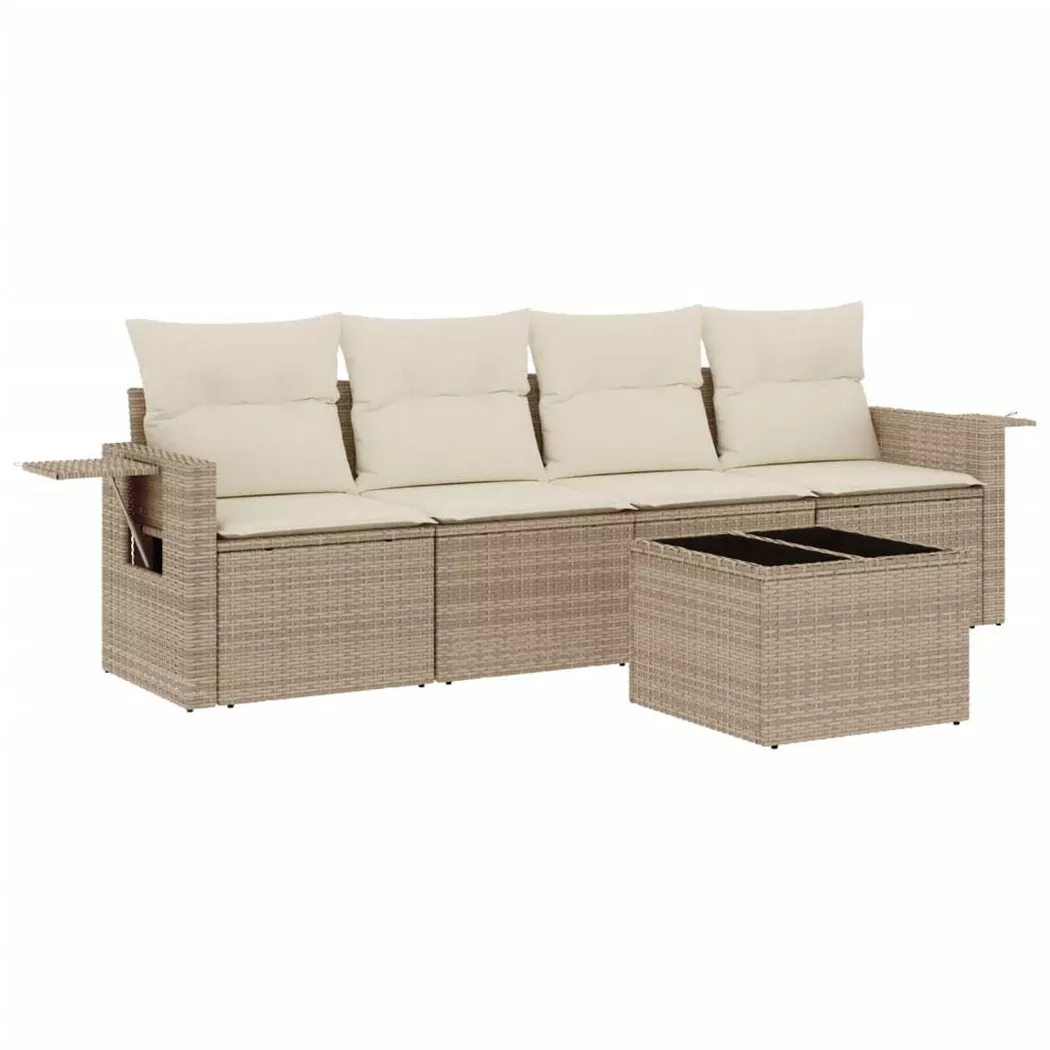 VidaXL - Garten sofagarnitur poly-rattan, One Size, Beige