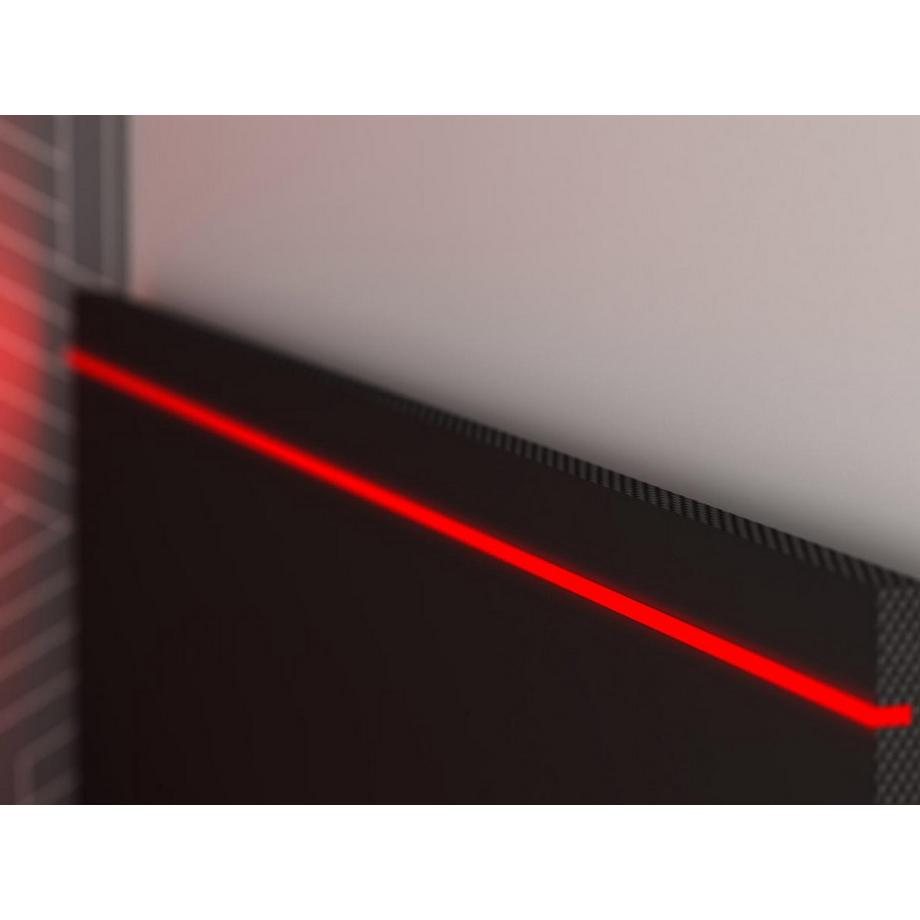 Vente-unique Letto a scomparsa gamer 90 x 200 e 90 x 190 cm con scrivania LED Antracite e Rosso + Materasso + Rete - VOUANI  