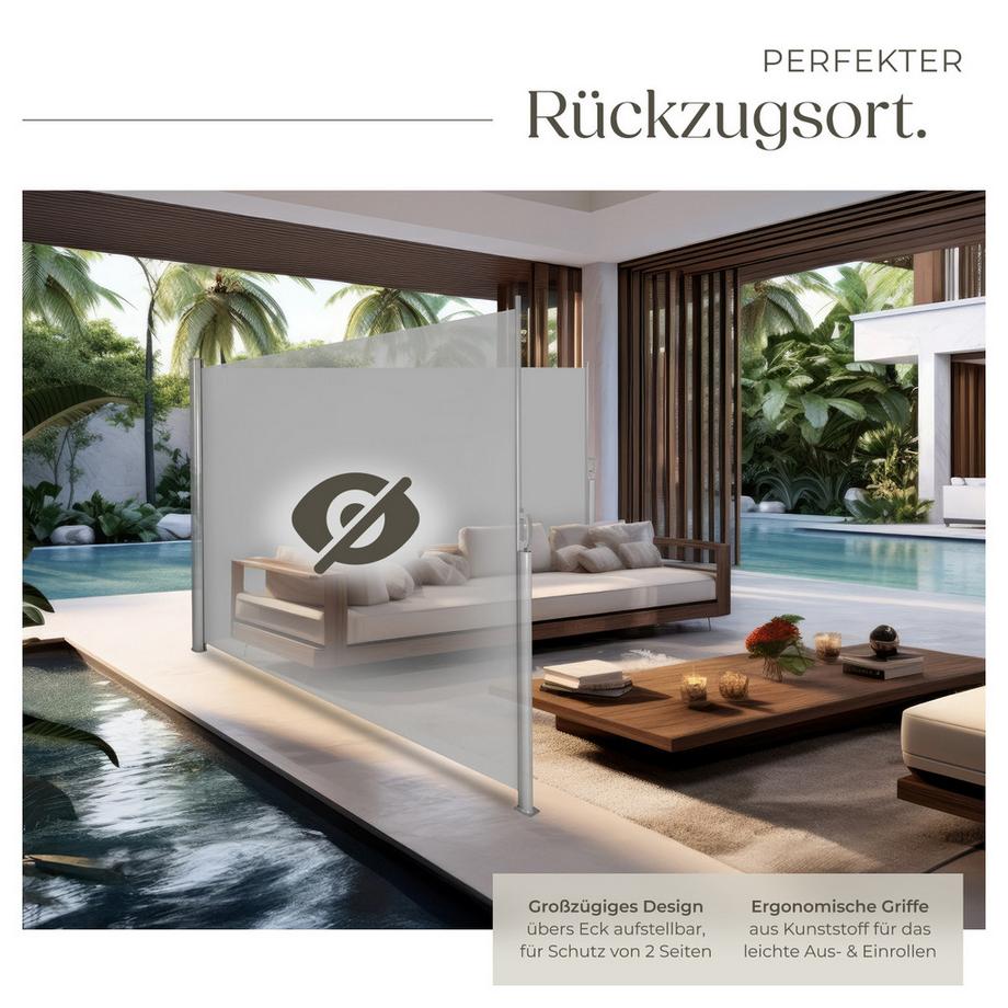 Tectake Tenda laterale doppia 	  in alluminio  