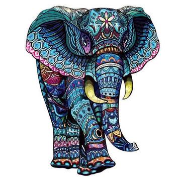 Puzzle en bois, 136 pièces - Éléphant