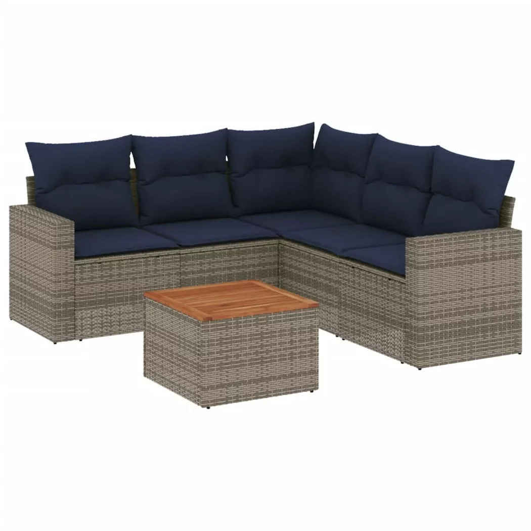 VidaXL - set divano da giardino Polyrattan, One Size, Grigio