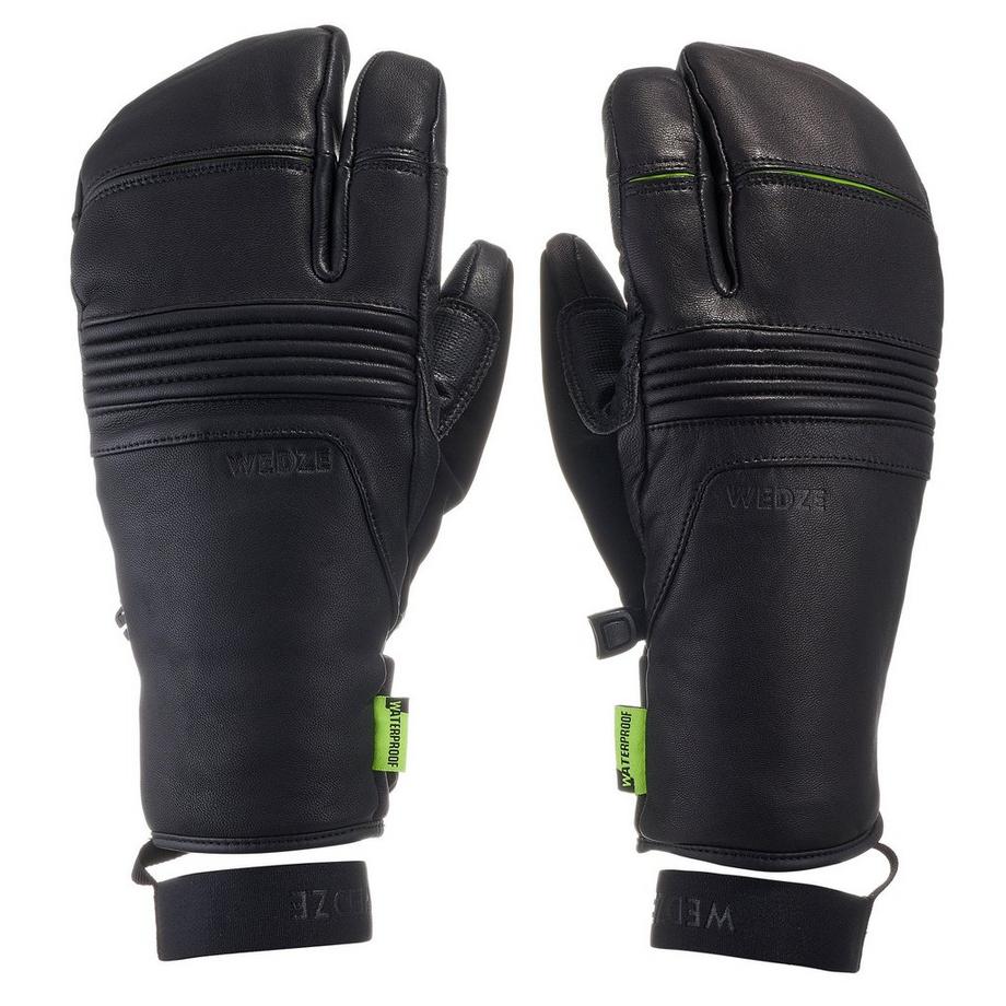 WEDZE  Guanti 3 dita sci alpino pelle 
