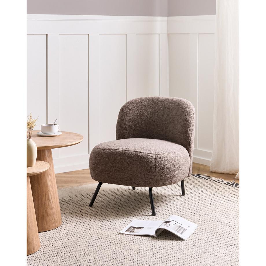 Beliani Fauteuil en Bouclé Moderne KUMLA  