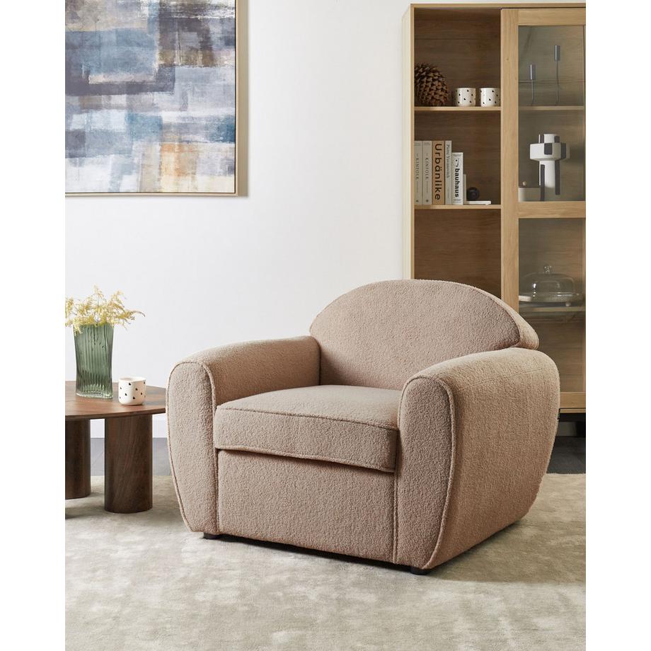 Beliani Fauteuil en Bouclé Moderne ELLEDE  