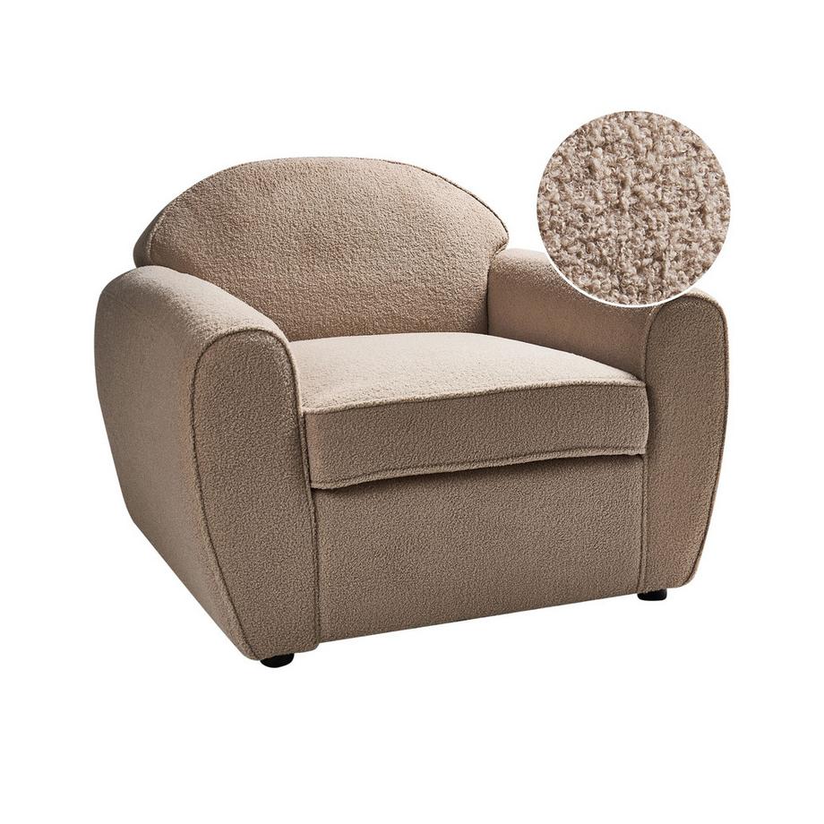 Beliani Fauteuil en Bouclé Moderne ELLEDE  