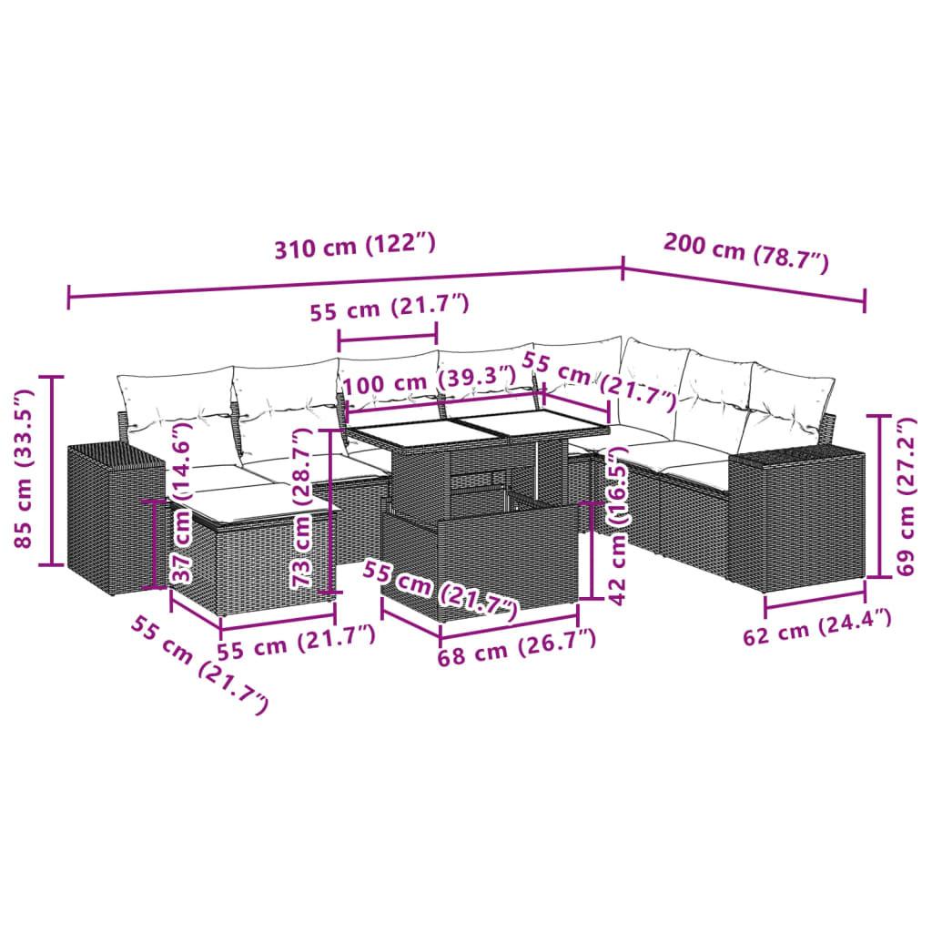 VidaXL Ensemble de canapés de jardin rotin synthétique  