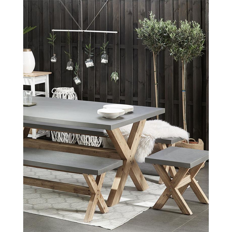 Beliani Tabouret de jardin en Fibre-ciment Industriel OLBIA  