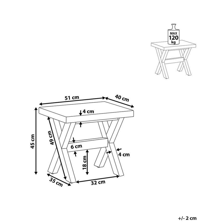 Beliani Tabouret de jardin en Fibre-ciment Industriel OLBIA  