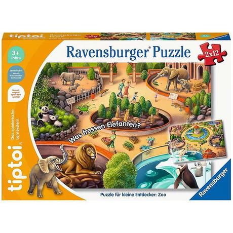Ravensburger  tiptoi Puzzle für kleine Entdecker: Zoo (2x12) 