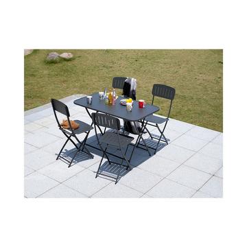 Gartentisch mit 4 Stühlen Metall anthrazit