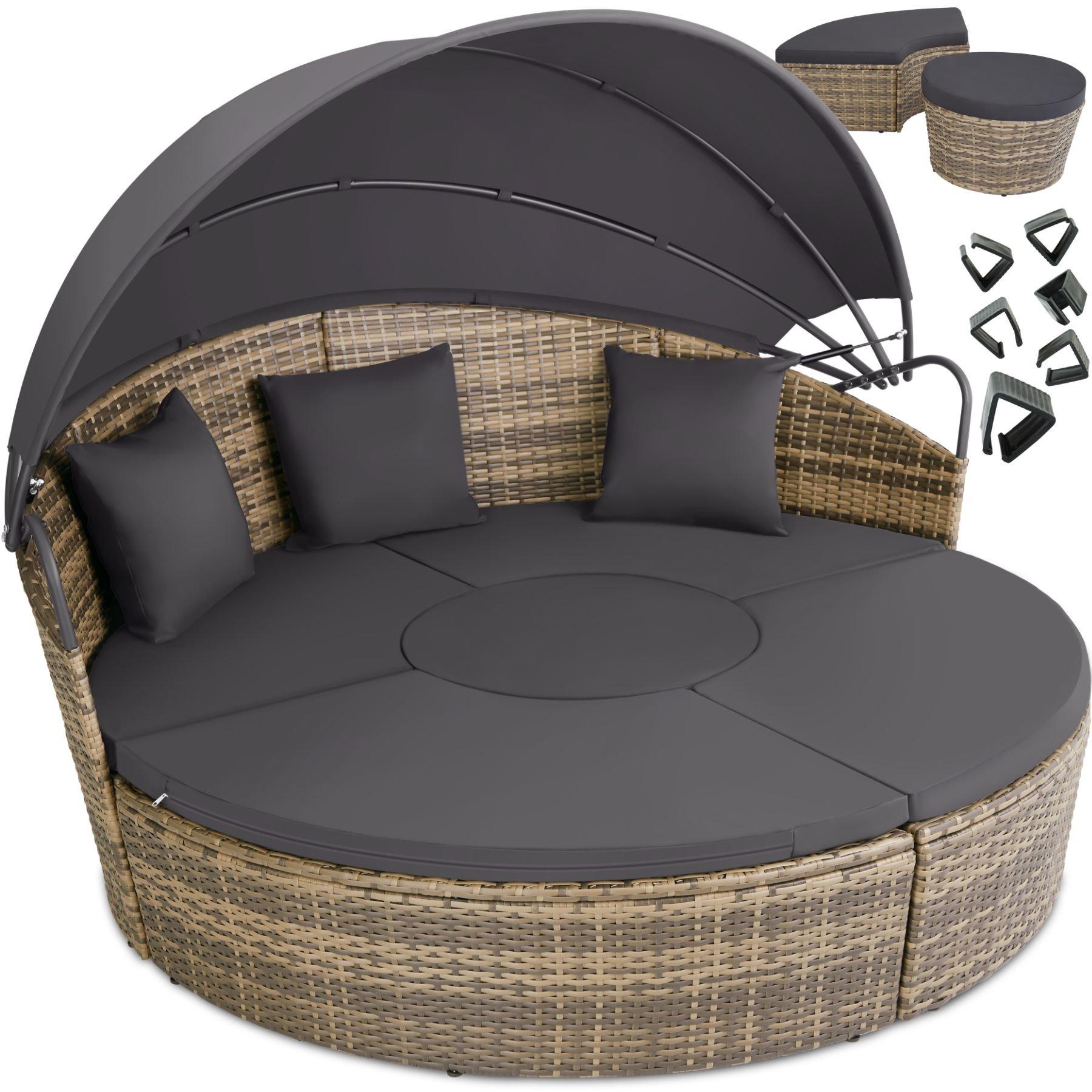 Image of Sonneninsel Rattan mit Aluminiumgestell und Sonnendach Sonneninsel Rattan mit Aluminiumgestell und Sonnendach