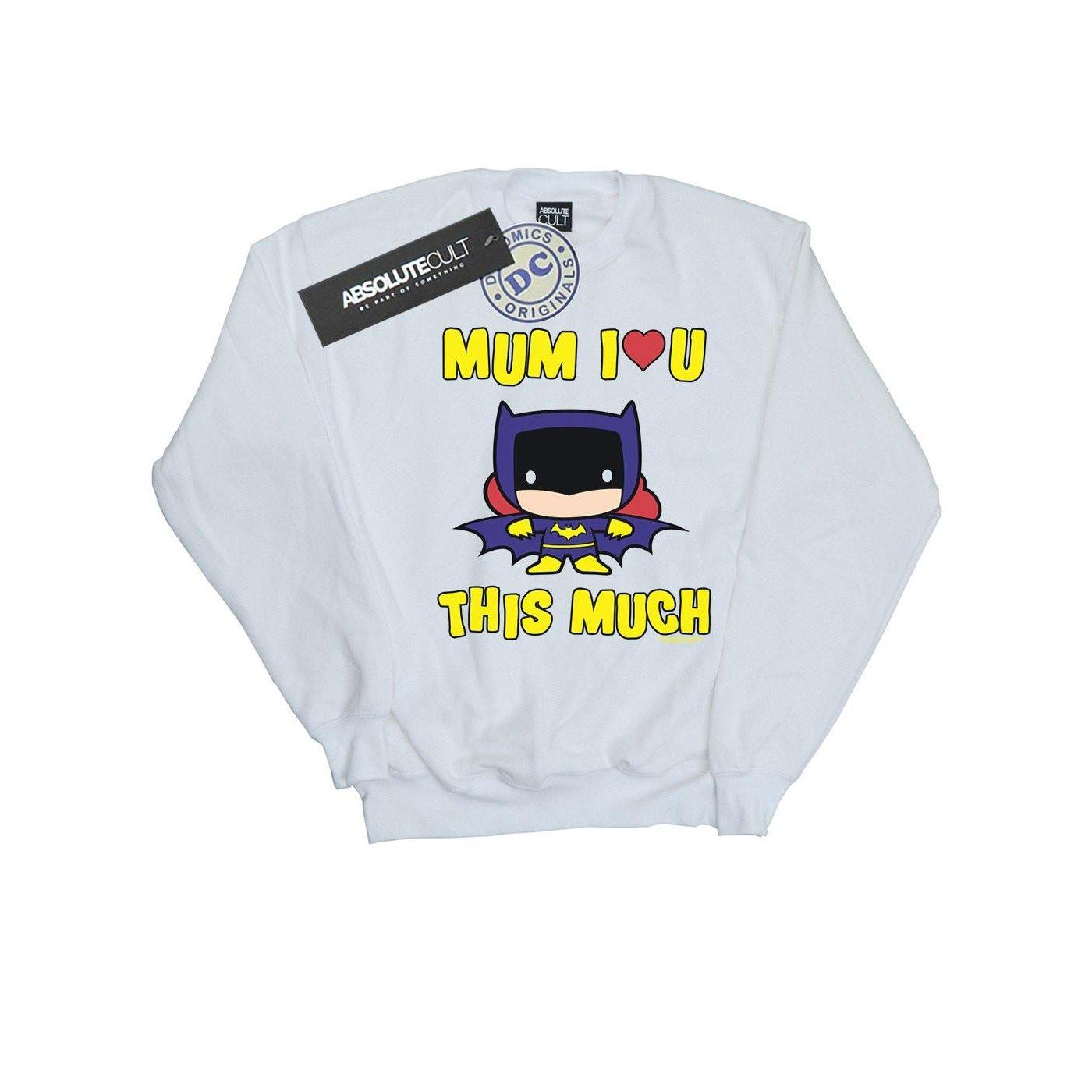 Image of Batgirl Mum I Love You This Much Sweatshirt Jungen Weiss 152-158
