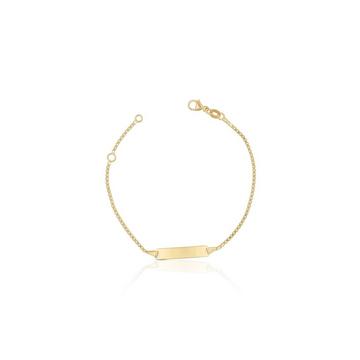 Bébé Bracelet Venezianer Gelbgold 375, 14cm Gravurplatte 1.4cm