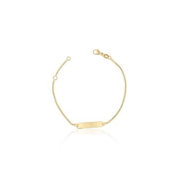 Bébé Bracelet Venezianer Gelbgold 375, 14cm Gravurplatte 1.4cm