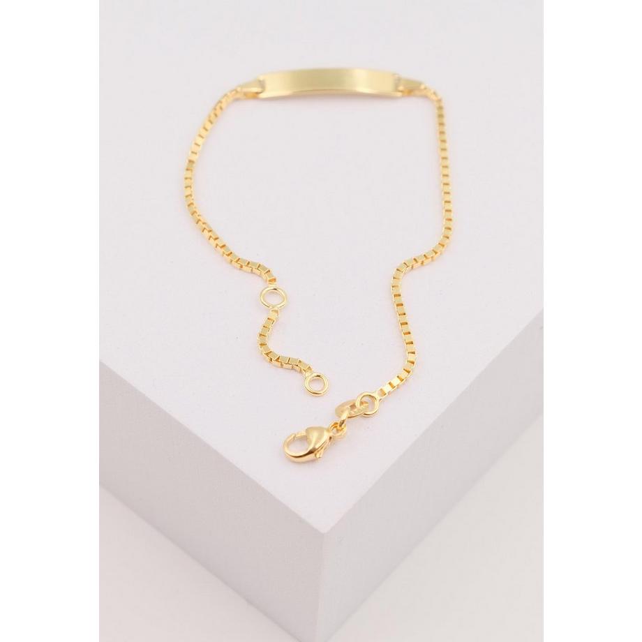 MUAU Schmuck  Bébé Bracelet Venezianer Gelbgold 375, 14cm Gravurplatte 1.4cm 