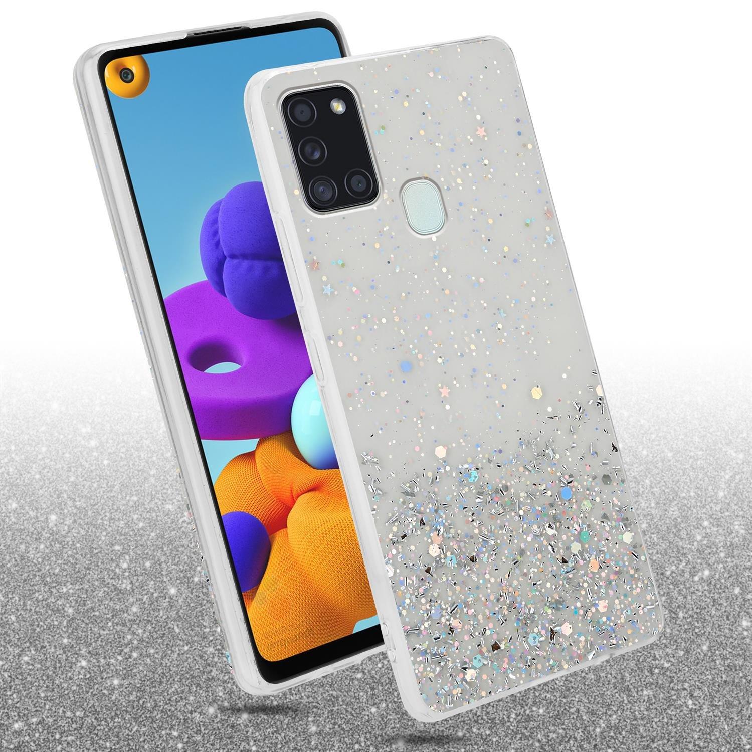 Cadorabo  Hülle für Samsung Galaxy A21s TPU Silikon mit funkelnden Glitter 