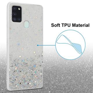 Cadorabo  Hülle für Samsung Galaxy A21s TPU Silikon mit funkelnden Glitter 