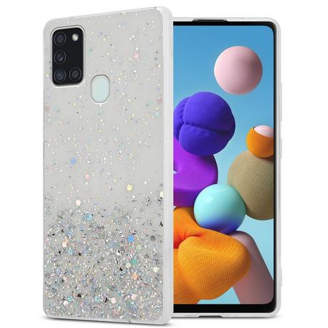 Cadorabo  Hülle für Samsung Galaxy A21s TPU Silikon mit funkelnden Glitter 