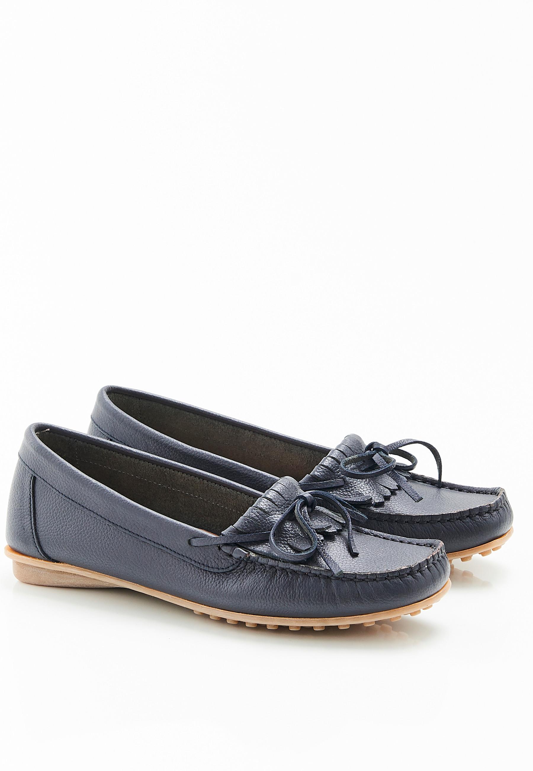 Image of Weicher Mokassin. Damen Blau 36