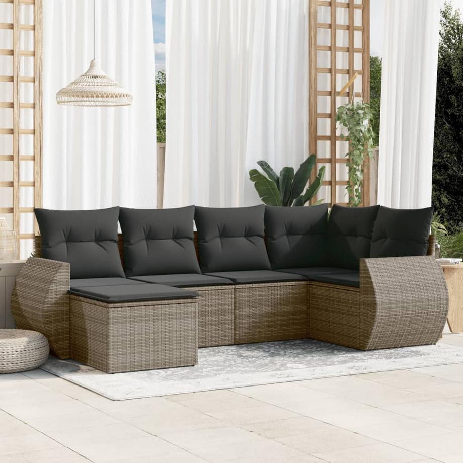 VidaXL Ensemble de canapés de jardin rotin synthétique  
