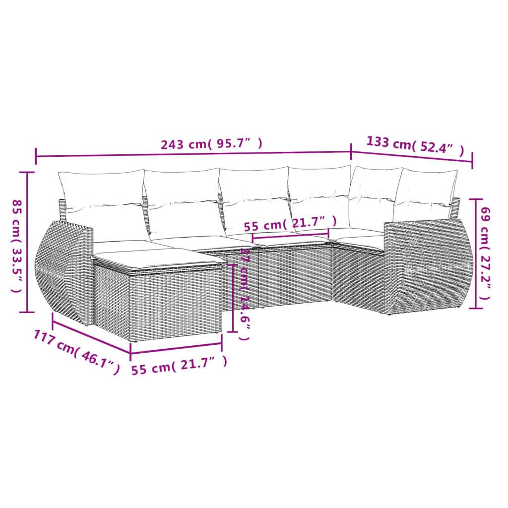 VidaXL set divano da giardino Polirattan  