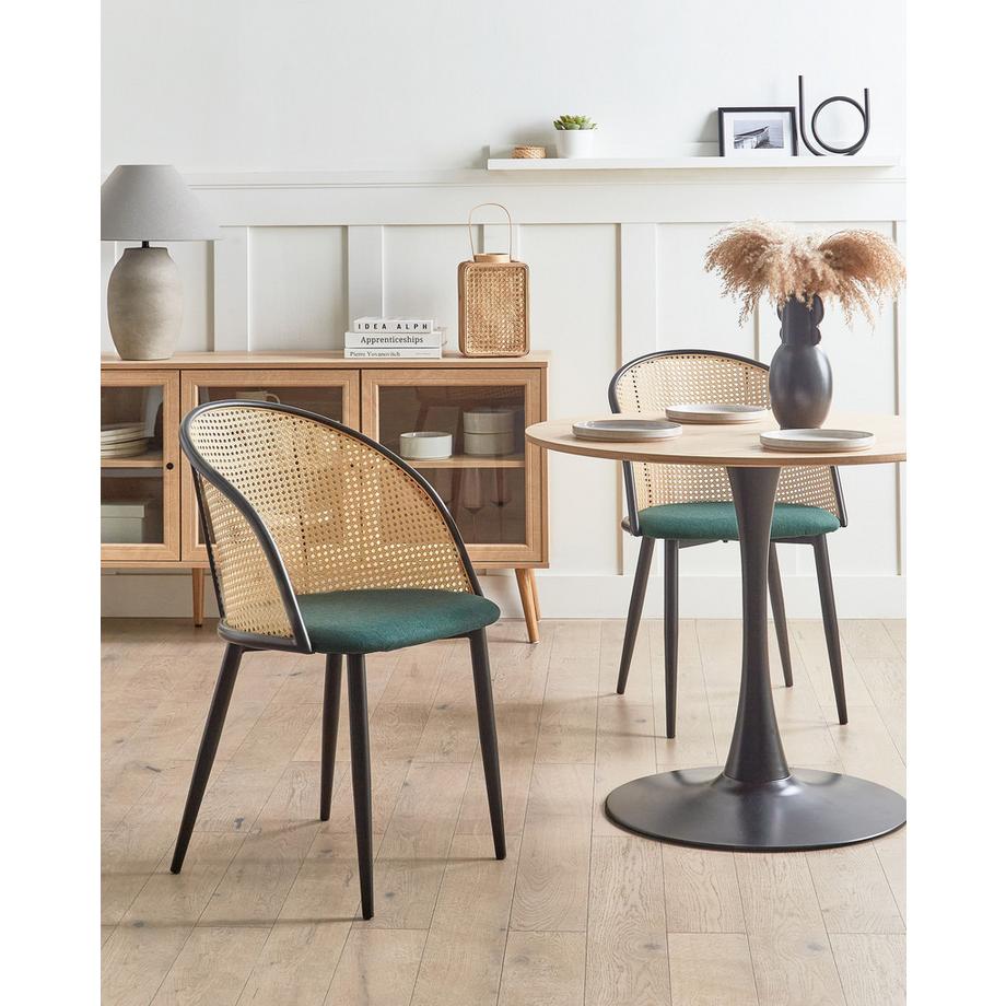 Beliani Lot de 2 chaises de salle à manger en Métal  CORNELL  