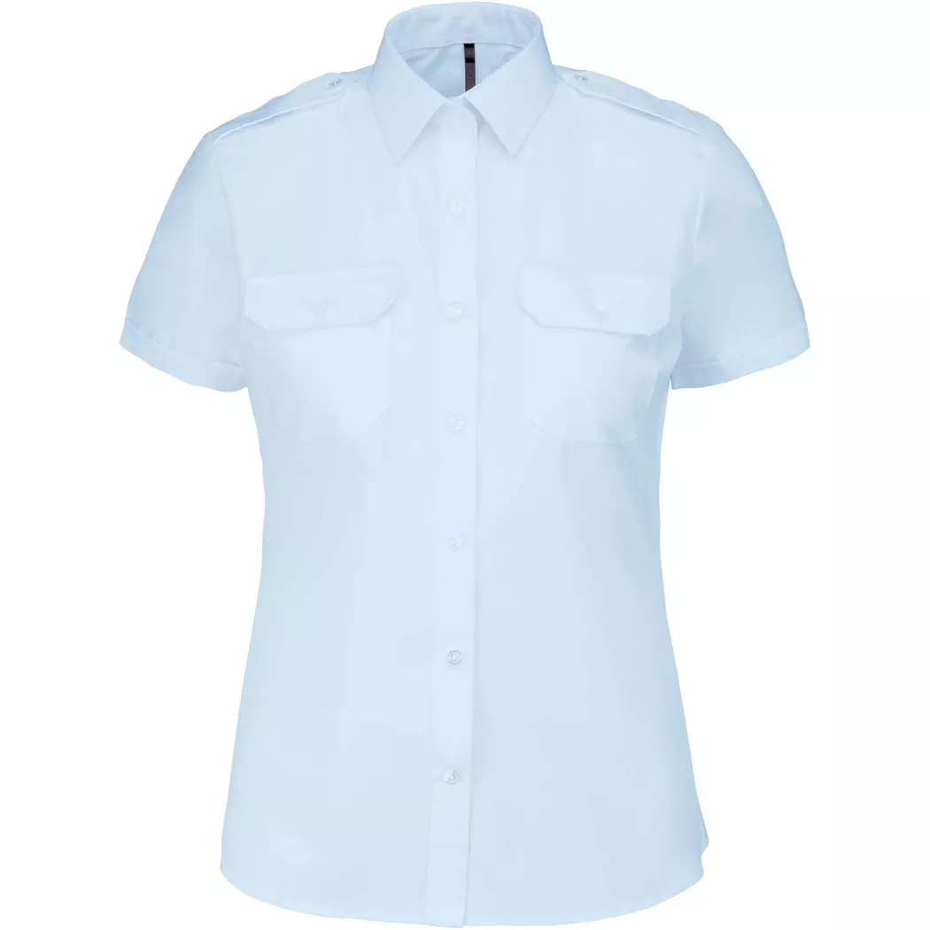Kariban - damen kurzarmbluse pilote, für Damen, Hellblau, Größe XL