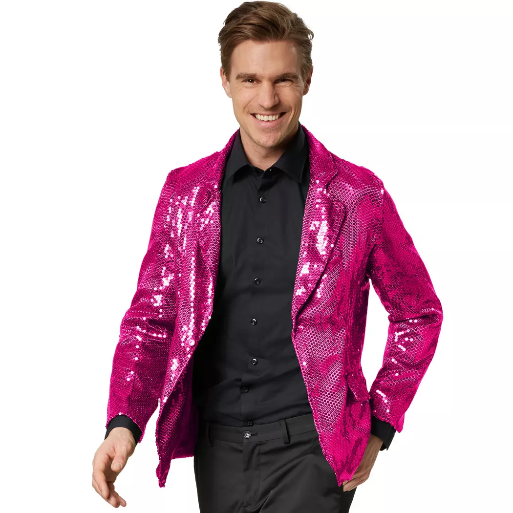 Tectake - Pailletten-Jackett, für Herren, Pink, Größe XXL