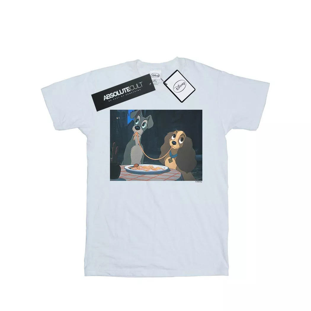 Disney - Lady And The Tramp Spaghetti Slurp TShirt, für Damen, Weiss, Größe S