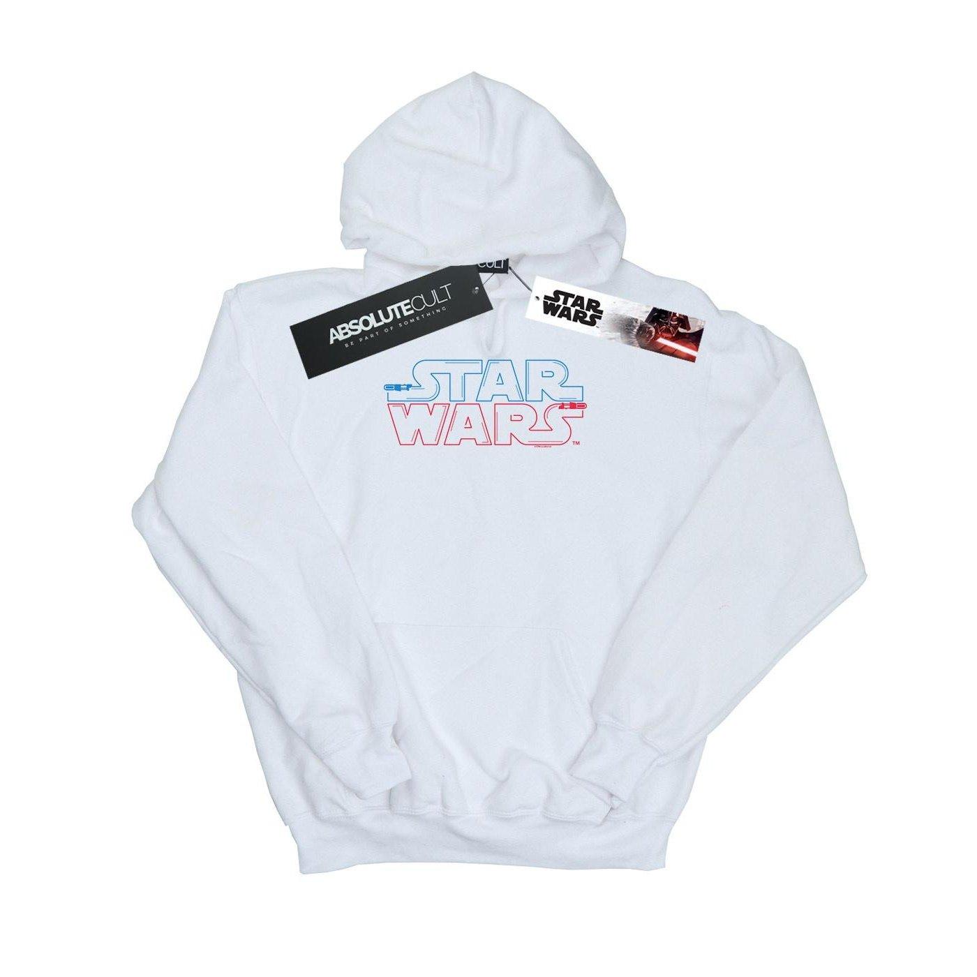 Image of Lightsaber Logo Kapuzenpullover Damen Weiss L